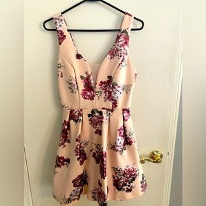 Floral Pink Sleeveless Dress